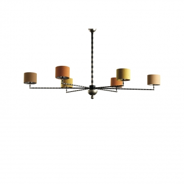 Pii Chandelier 6 arms - Nickel/Iron