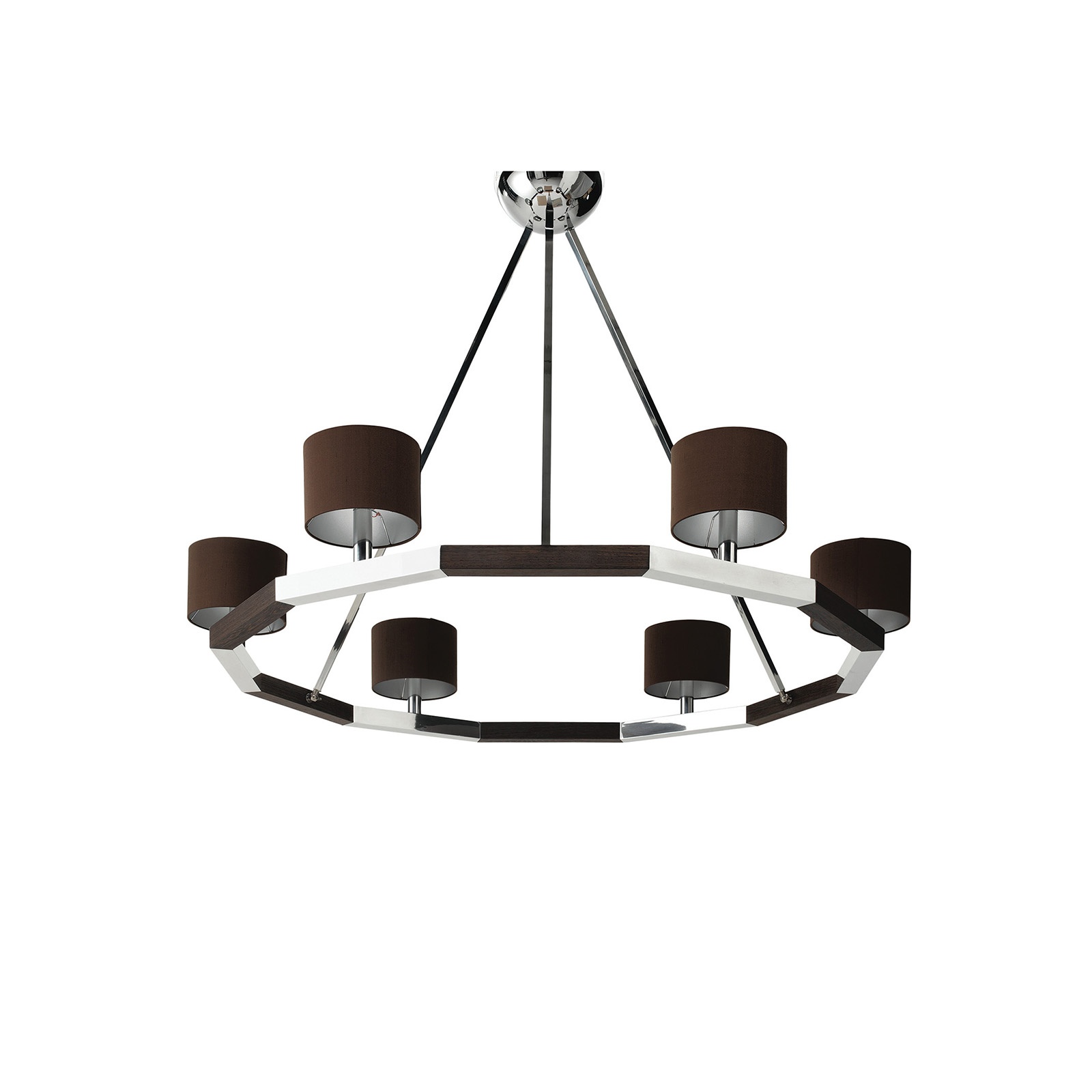 Pirouette Chandelier Round- Aluminum/Wenge or French White Oak