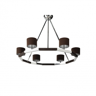 Pirouette Chandelier Round- Aluminum/Wenge or French White Oak
