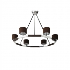 Pirouette Chandelier Round- Aluminum/Wenge or French White Oak
