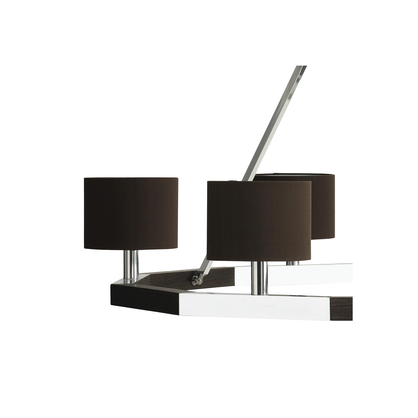 Pirouette Chandelier Round- Aluminum/Wenge or French White Oak