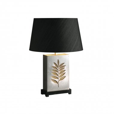 Solomon Carved Lamp - Nickel/Mahogany